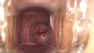 Rozciąga pizdę i pierdoli ją dildo w bliskiej kamerce