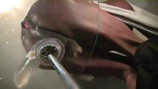 Dojrzały gej głęboko siada na dildo