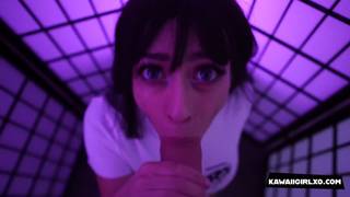 Kawaii Girl obciągnie kutasa i połknie cały ładunek